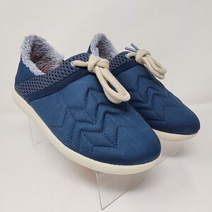 Olukai Comfort Sneakers Womens 8 Blue Sherpa Sleepers Shoes Lace Up Logo Mahiki